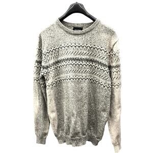 Pull & Bear Gray Tan Fair Isle Crewneck Sweater  Women's Medium
